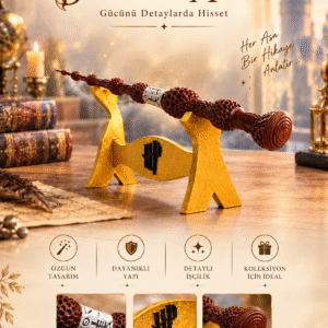 Dumbledore Mürver Asa 38 cm Harry Potter Büyücü Asası Fantastik Koleksiyonluk Dekoratif Asa (Stand Hediyeli)